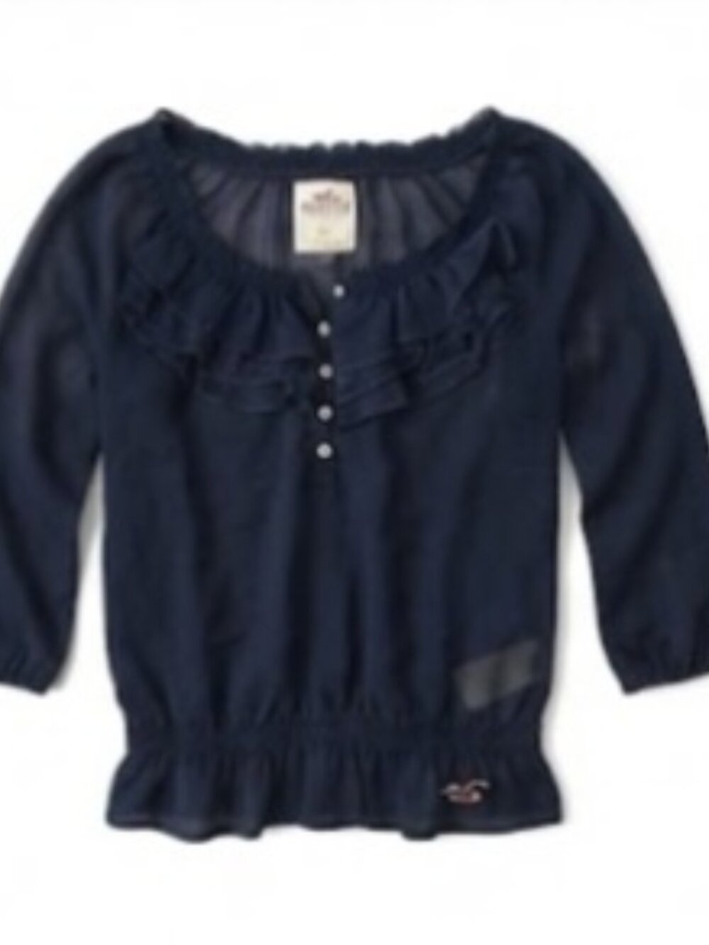 Hollister Sheer Navy Blouse
